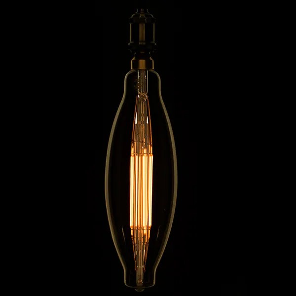 GloboStar 99167 Λάμπα LED Long Filament E27 3.5K AVOCADOS Γλόμπος 8W 650lm 360° AC 220-240V IP20 Φ12 x Υ44cm Ultra Θερμό Λευκό 2200K με Μελί Γυαλί Dimmable - 3 Χρόνια Εγγύηση - 99167