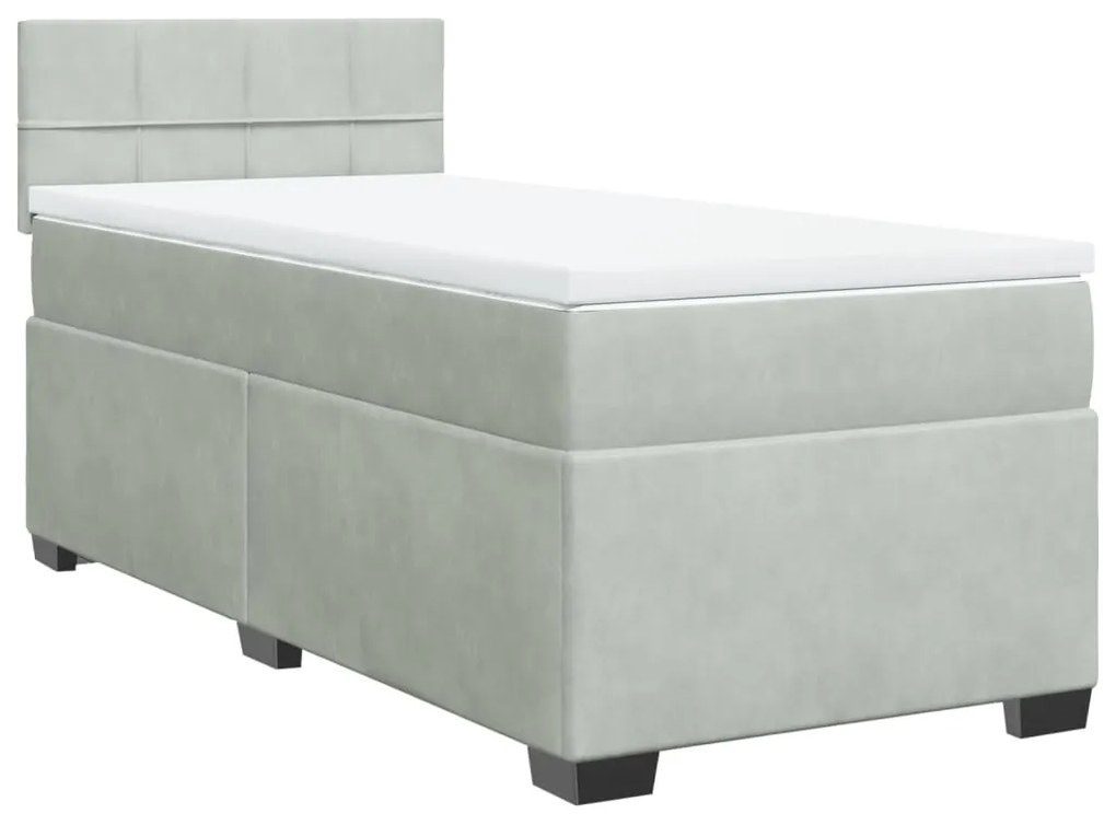 ΚΡΕΒΑΤΙ BOXSPRING ΜΕ ΣΤΡΩΜΑ ΑΝΟΙΧΤΟ ΓΚΡΙ 100X200 ΕΚ. ΒΕΛΟΥΔΙΝΟ 3286234