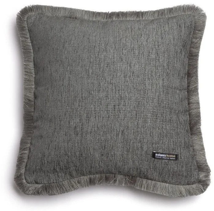 Μαξιλαροθήκη Διακοσμητική Four Seasons Trimming Graphite Aslanis Home 45X45 Βαμβάκι-Chenille