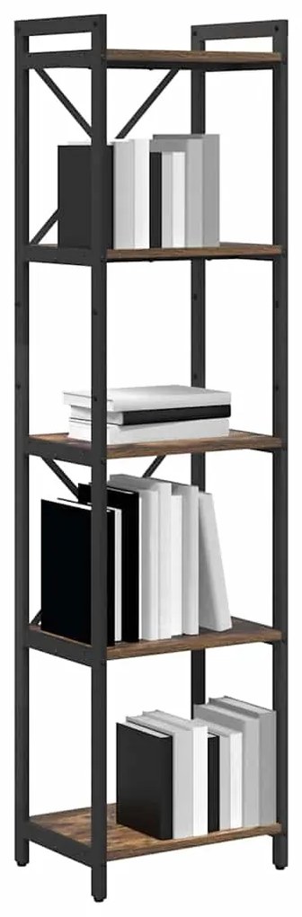 vidaXL Βιβλιοθήκη Καπνιστή δρυς 40 x 30 x 153 εκ Επεξεργασμένο ξύλο