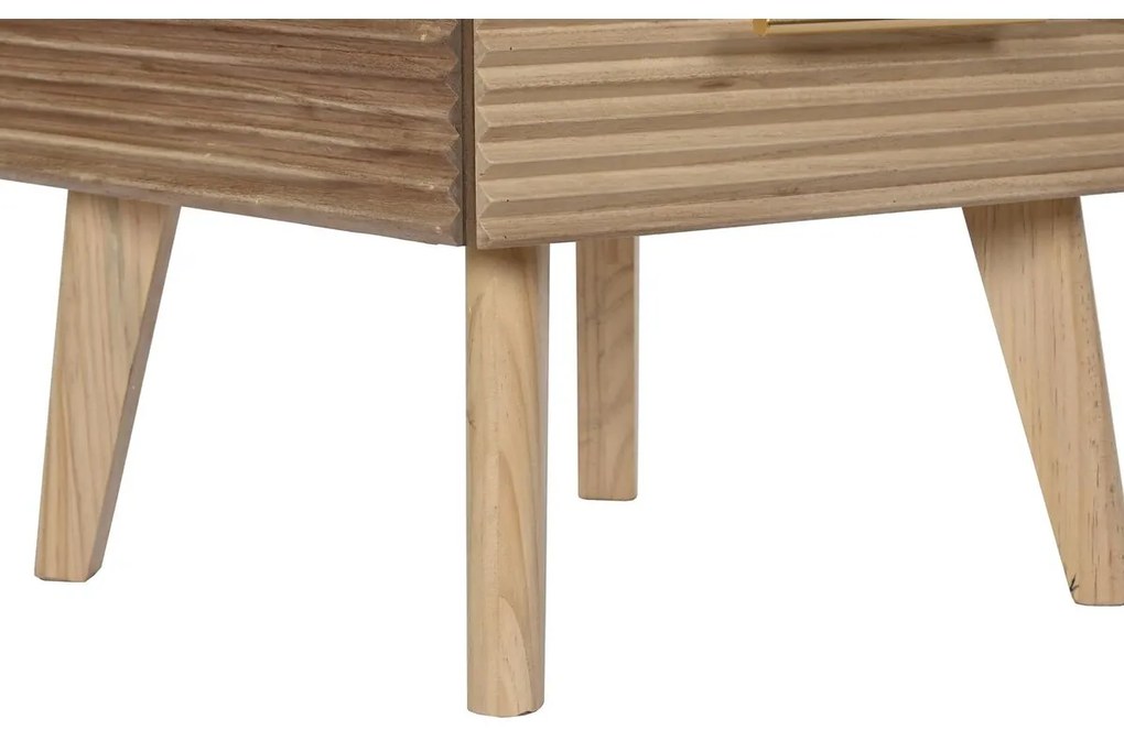 Συρταριέρα DKD Home Decor Χρυσό Ανοιχτό καφέ Ξύλο Ξυλο παουλόβνια Ξύλο MDF Scandi 45 x 40 x 100 cm 42 x 40 x 100 cm