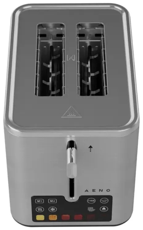 Τοστιέρα ψωμιού AENO ATS0004, 1600W, 4 φέτες, 6 στάδια, 3 λειτουργίες, αφαιρούμενος δίσκος για ψίχουλα, Inox