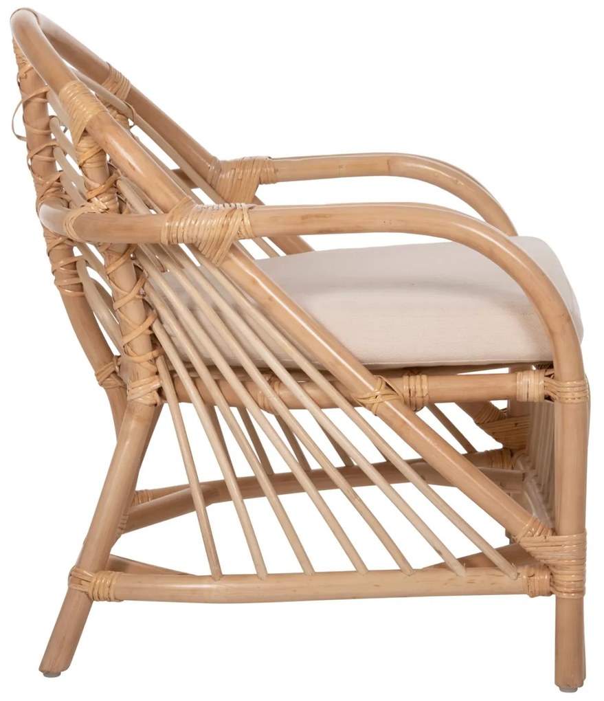 Καρέκλα - Πολυθρόνα FEMUR C9837 Φυσικό Rattan με Λευκό Μαξιλάρι 72x66x75Υεκ. 72x66x75 εκ.