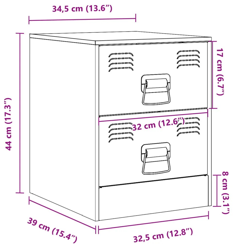 ΚΟΜΟΔΙΝΟ ΡΟΖ 34,5 X 39 X 44 ΕΚ. ΑΠΟ ΧΑΛΥΒΑ 841621