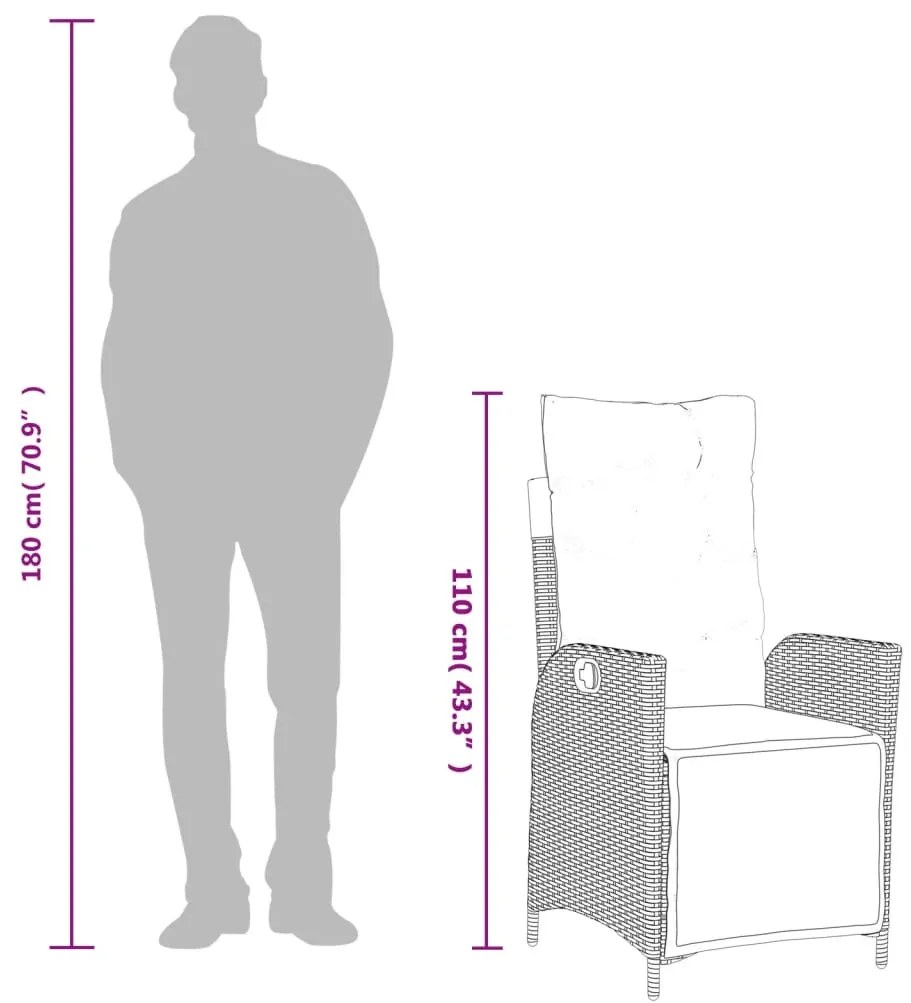 Σετ Τραπεζαρίας Κήπου 7 τεμ. Γκρι Συνθ. Ρατάν με Μαξιλάρια 3213356