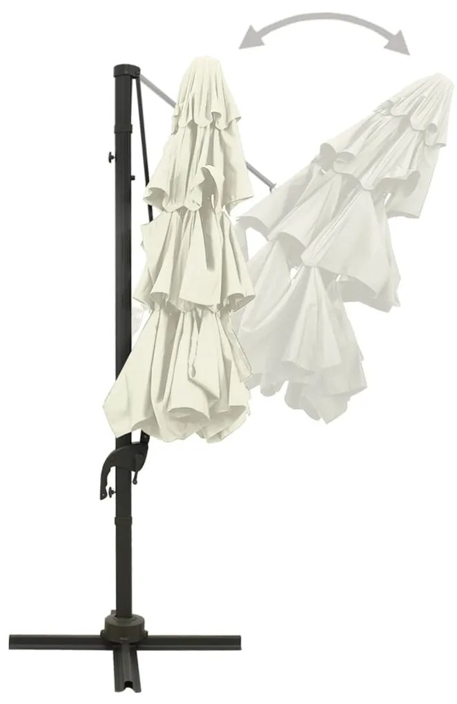 vidaXL Ομπρέλα Κήπου 4 Επιπέδων Χρ. Άμμου 3x3 μ. με Ιστό Αλουμινίου