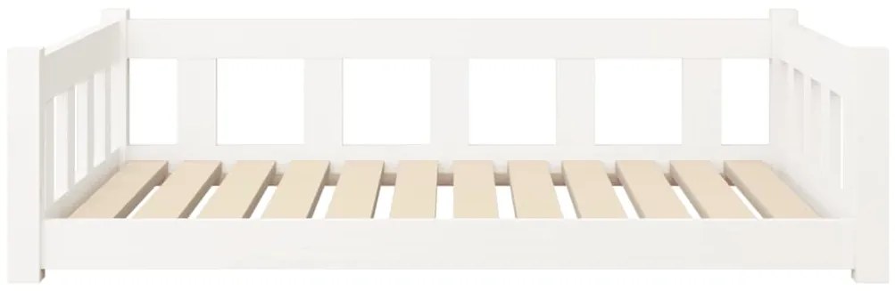 vidaXL Κρεβάτι Σκύλου Λευκό 105,5x75,5x28 εκ. από Μασίφ Ξύλο Πεύκου
