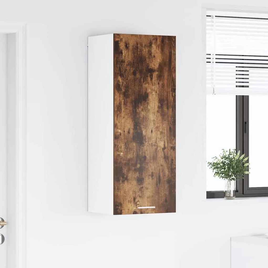 vidaXL Κρεμαστό ντουλάπι με αποθήκευση Καπνιστό Δρύς 40 x 31 x 100 εκ.