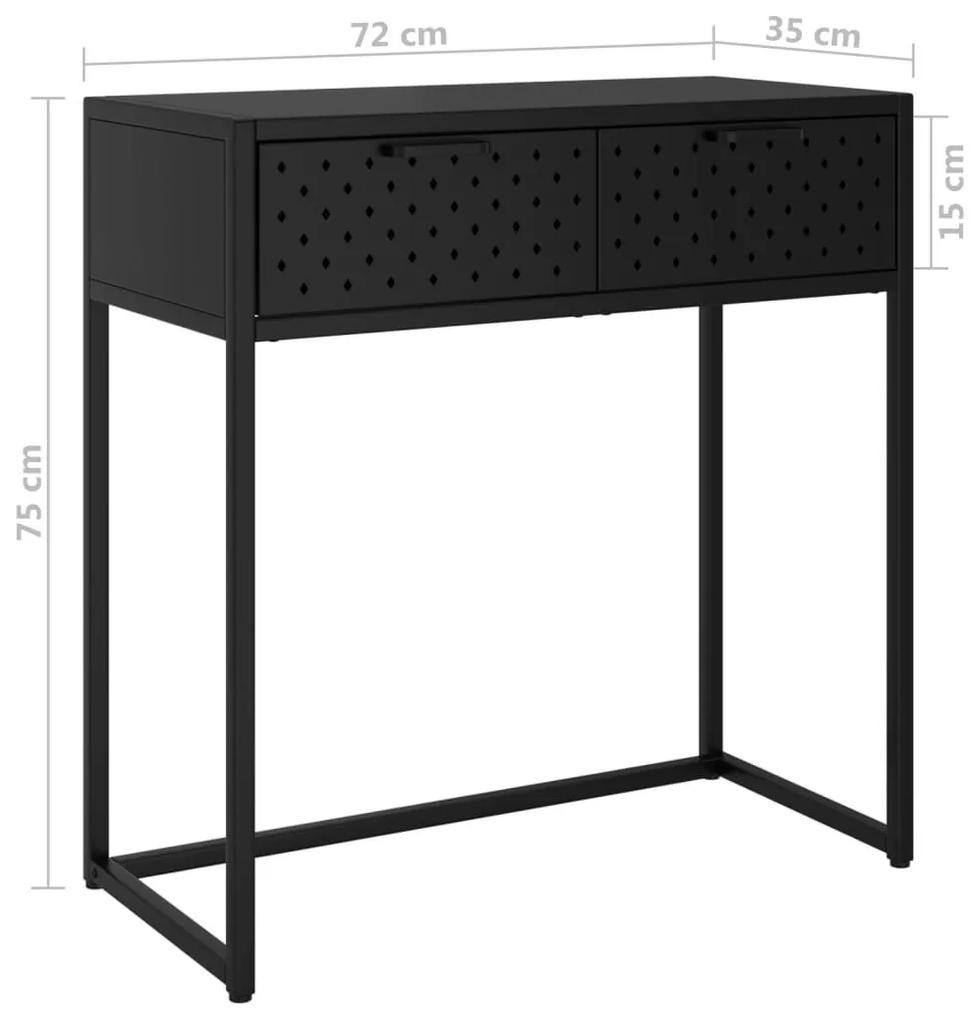 Τραπέζι Κονσόλα Μαύρο 75 x 35 x 75 εκ. από Ατσάλι - Μαύρο