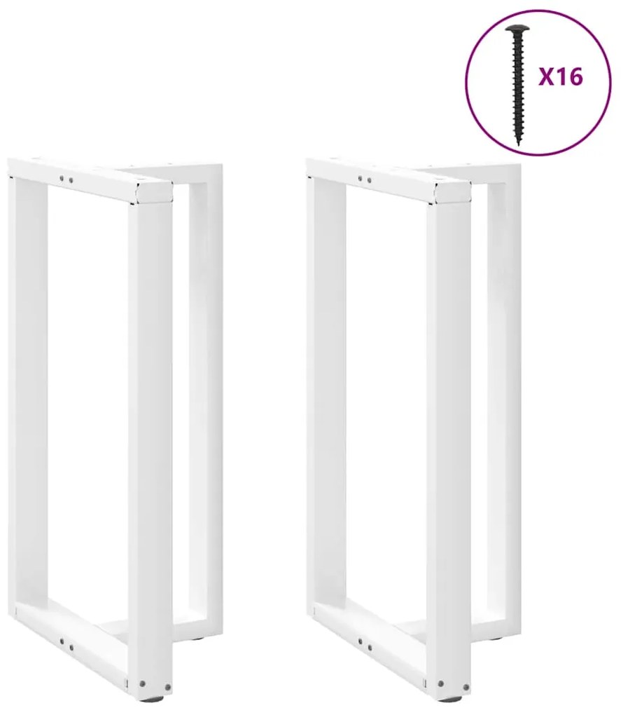 vidaXL Πόδια Τραπεζιού Μπαρ σε Σχήμα Τ, 2 τεμ. Λευκά 60x35x(100-101) εκ. Ατσάλι