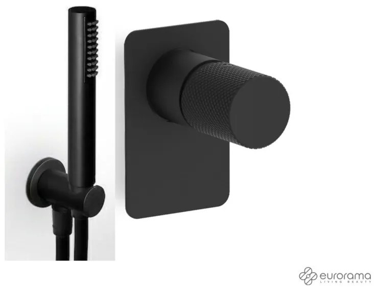 Eurorama Eletta Tecno Black Matt Μίκτης Εντοιχισμού+Παροχή νερού Στρογγυλή