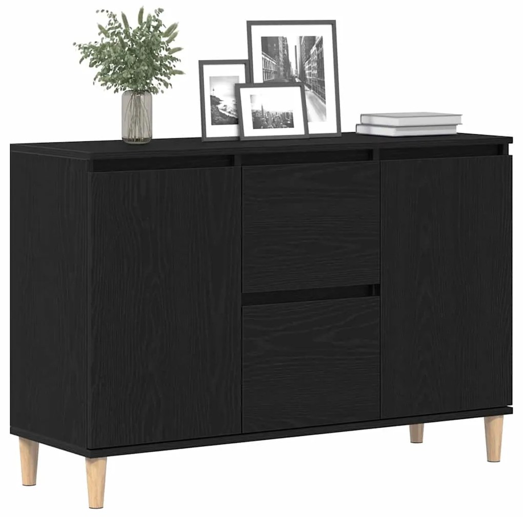 vidaXL Πλαϊνό γραφείο Μαύρο 101 x 35 x 60 εκ Επεξεργασμένο ξύλο