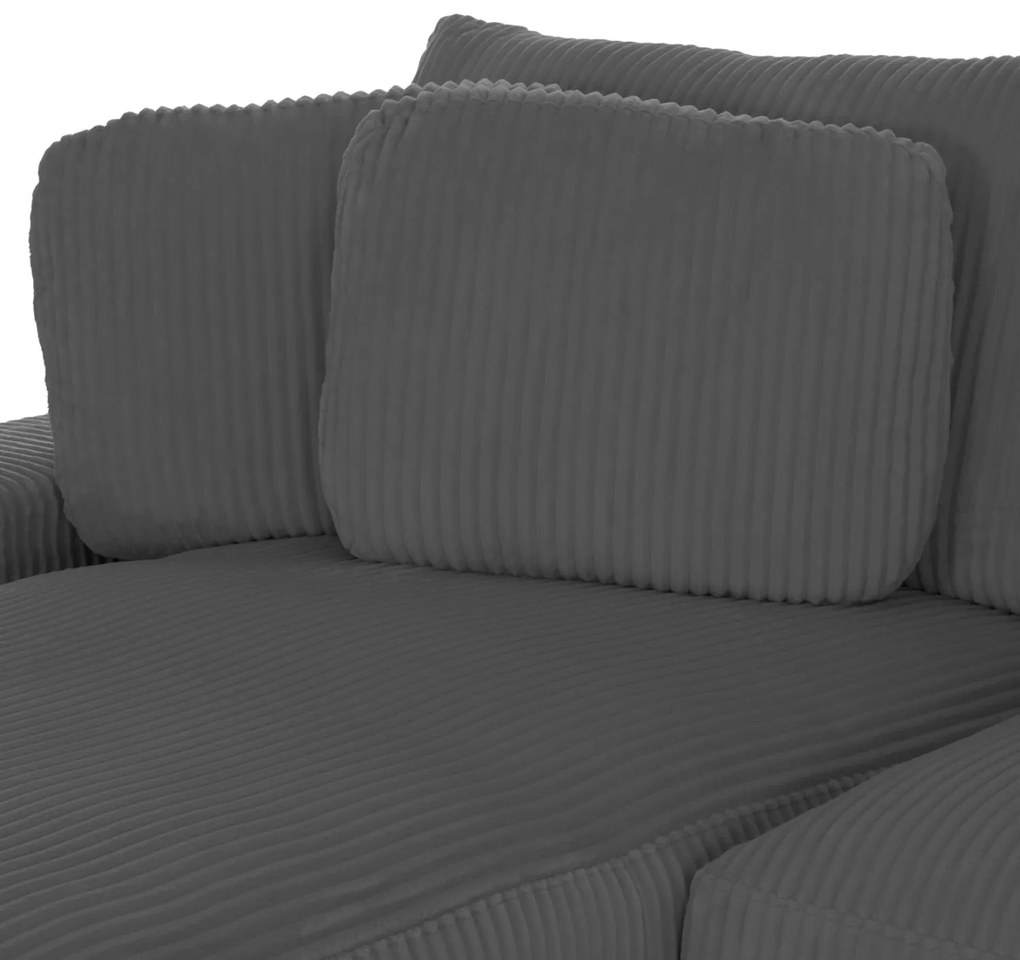 Γωνιακός Καναπές CRANFIELD Αριστερή γωνία Γκρί Ριγέ ύφασμα 313x169x80Υεκ. 313x169x80 εκ.