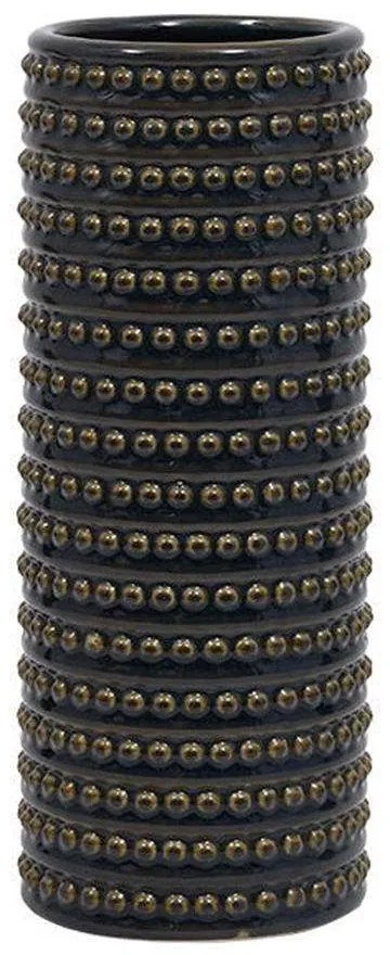 Βάζο 023-223-099 12x12x33cm Blue Black-Gold Ceramic