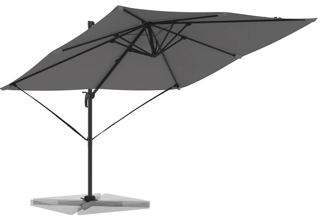 vidaXL Καντιλέβα Ρώμα Πέργκολα Ανθρακί 286x285x265 εκ. Αλουμίνιο
