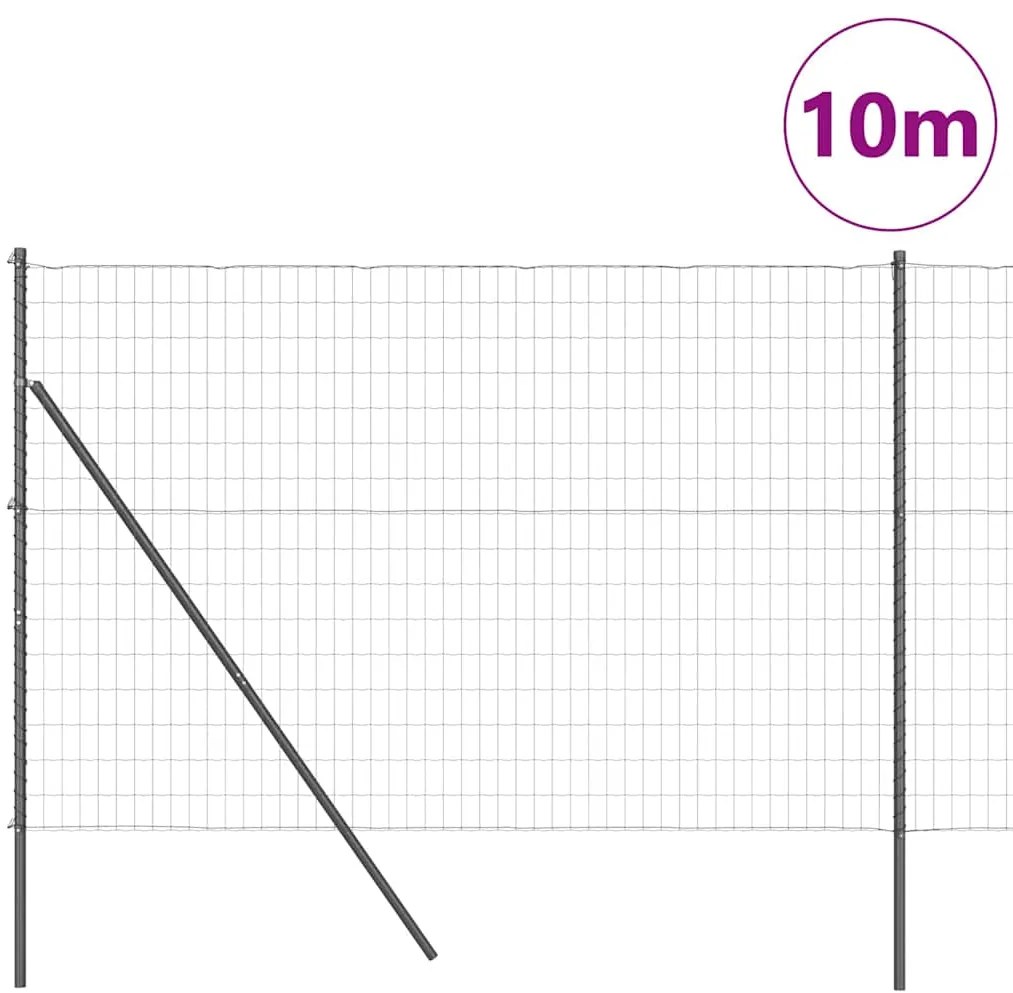 vidaXL Φράχτης με Στήλες. Γκρι 1.6 x 10 m Ατσάλι