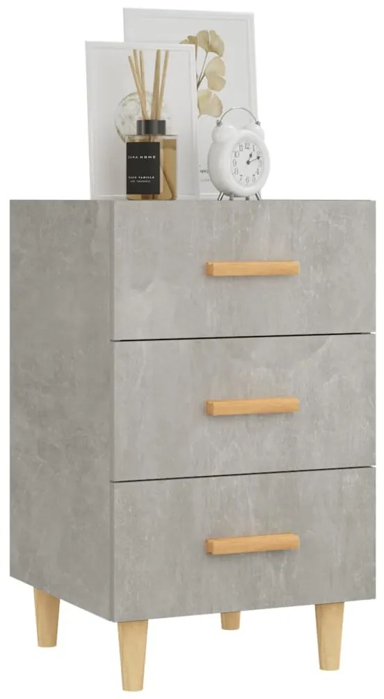 vidaXL Κομοδίνο Γκρι Σκυροδέματος 40x40x66 εκ. από Επεξεργασμένο Ξύλο
