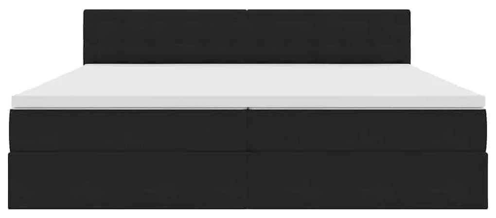 vidaXL Κρεβάτι Αποθήκης με στρώμα Μαύρο 200 x 200 cm Βελούδο