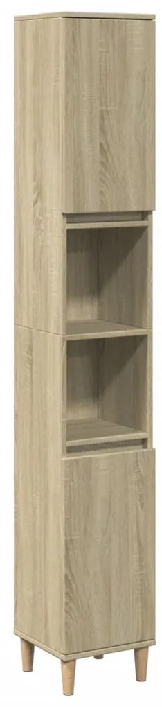 vidaXL Ντουλάπι Μπάνιου Sonoma Δρυς 30x30x190 εκ. Επεξεργασμένο Ξύλο