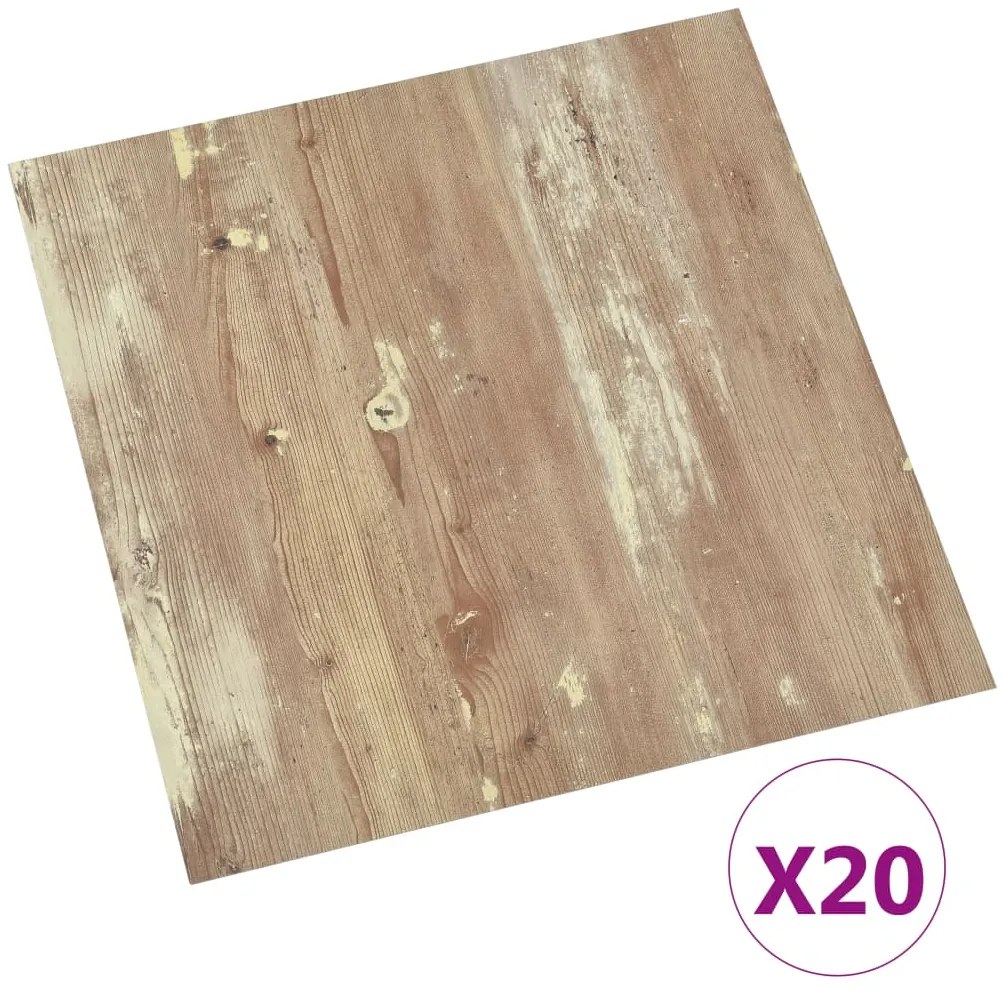 vidaXL Δάπεδο Αυτοκόλλητο Καφέ 20 Τεμαχίων 1,86 μ² από PVC