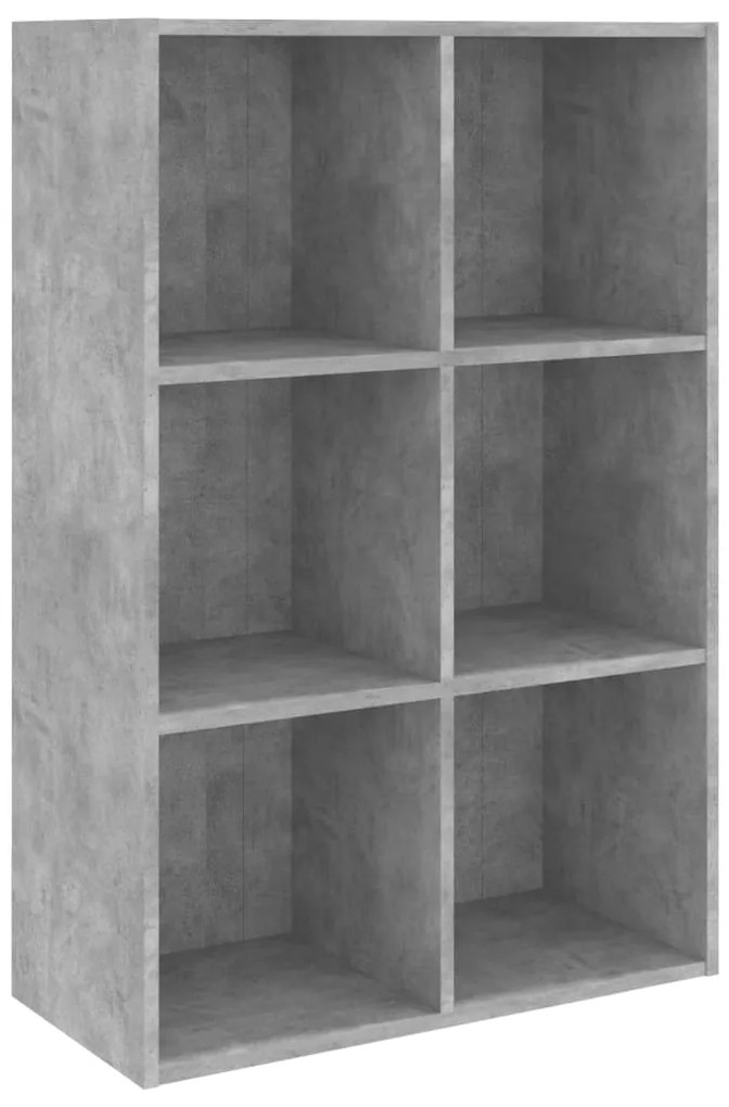 vidaXL Ραφιέρα/Βιβλιοθήκη Γκρι Σκυροδέματος 66x30x98 εκ. Επεξ. Ξύλο