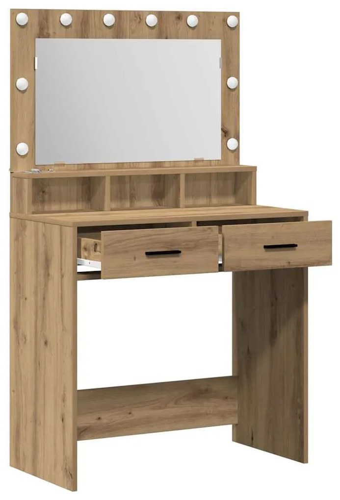 vidaXL Κομοδίνο artisan δρυς 79 x 41 x 135 cm Επεξεργασμένο ξύλο