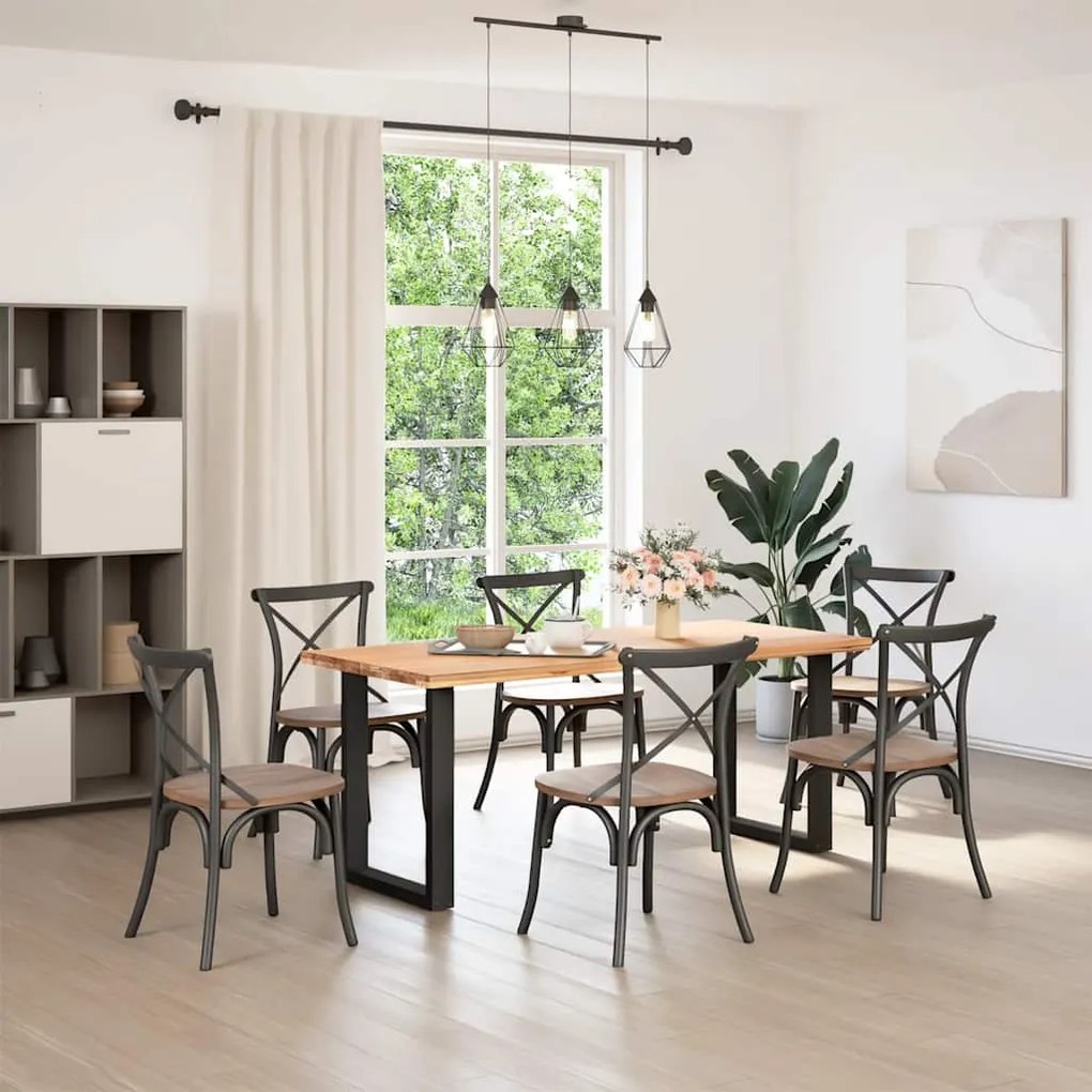 vidaXL Πόδια Τραπεζαρίας σε Σχήμα U 2 τεμ. Μαύρο 60x(72-73) εκ. Ατσάλι
