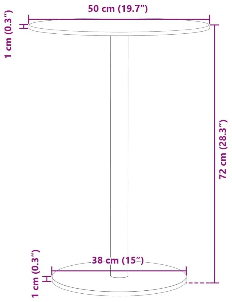 Τραπέζι Κήπου Στρογγυλό Μαύρο Ø50x72 εκ. Ατσάλινο - Μαύρο