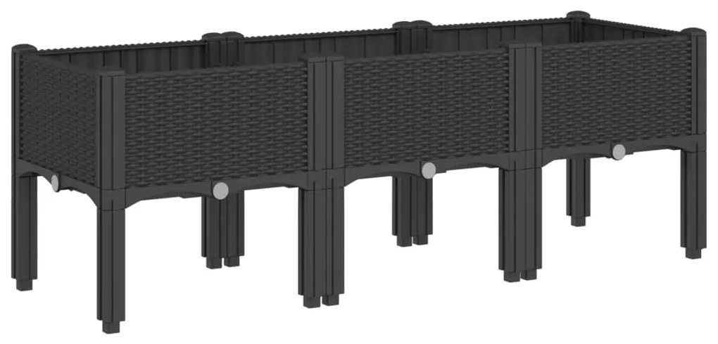 ΖΑΡΝΤΙΝΙΕΡΑ ΚΗΠΟΥ ΜΕ ΠΟΔΙΑ ΜΑΥΡΗ 120X40X42 ΕΚ. ΠΟΛΥΠΡΟΠΥΛΕΝΙΟ 367898