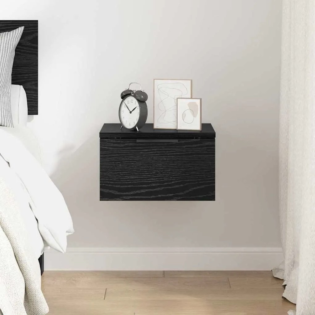 vidaXL Κομοδίνο Μαύρη δρυς 34 x 30 x 20 εκ Επεξεργασμένο ξύλο