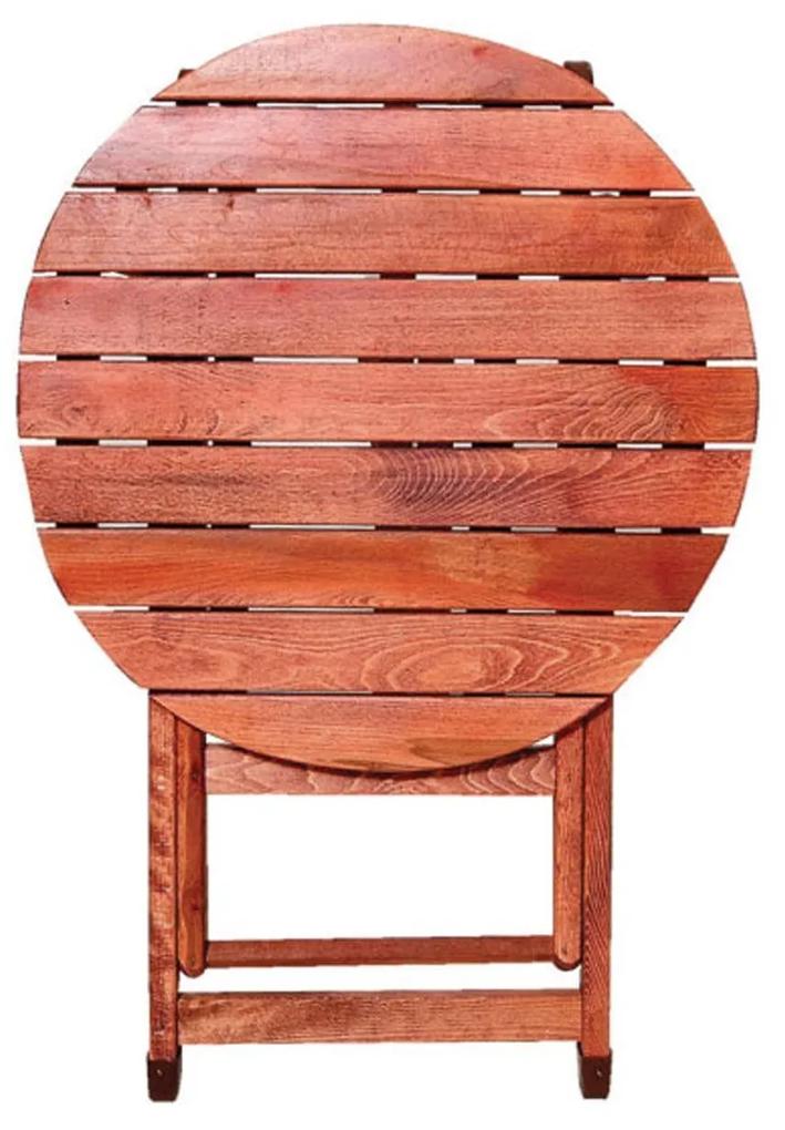 Τραπέζι Κερασί-Καρυδί 63-0010 Φ65X74 cm