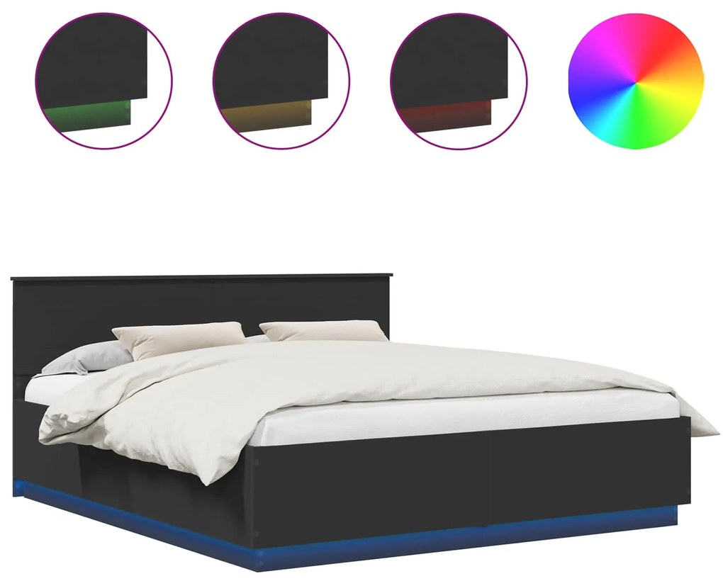 vidaXL Σκελετός Κρεβατιού Μαύρο 180 x 200 cm Επεξεργασμένο ξύλο