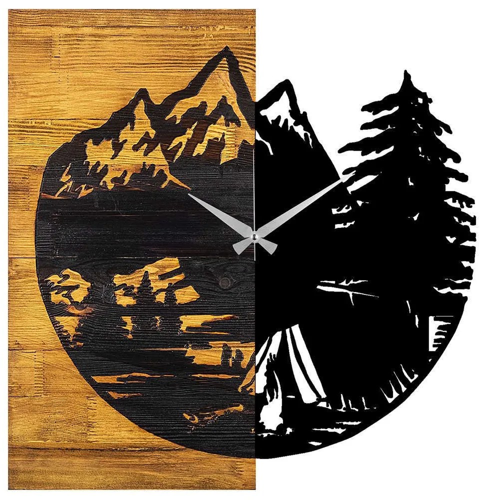 Ρολόι Τοίχου 539TNL1119 56x3x58cm Walnut-Black Wallity Metal,Wood