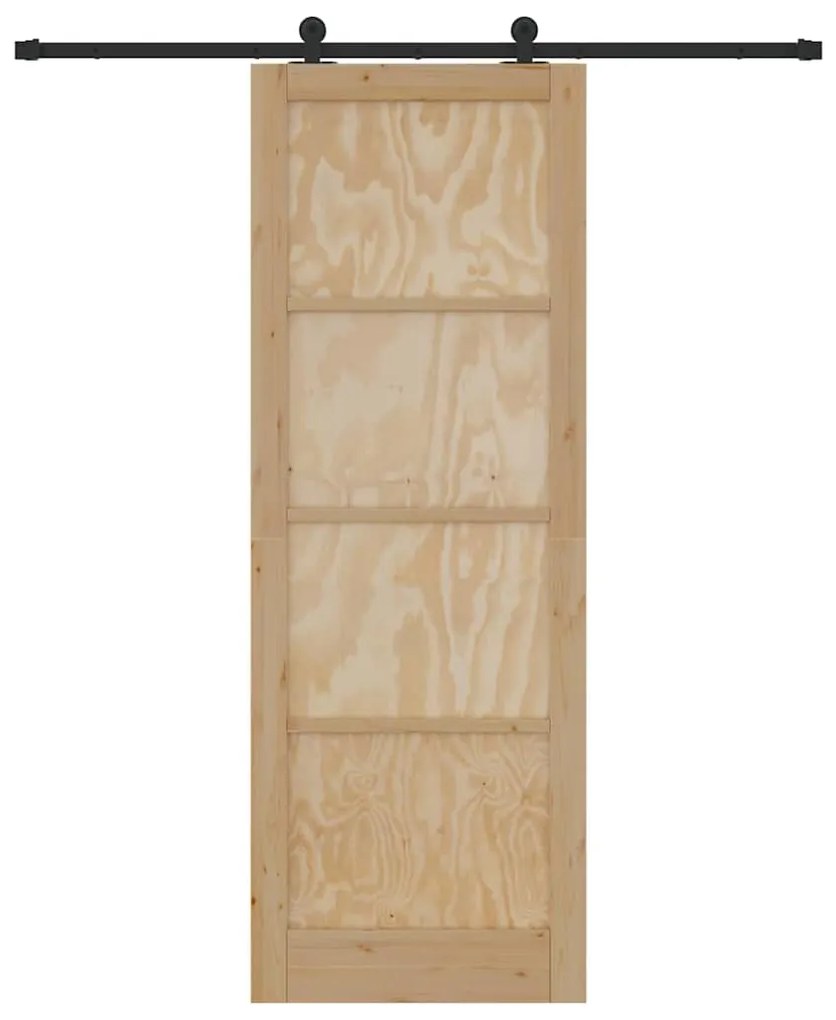 vidaXL Συρόμενη Πόρτα Φυσικό και Μαύρο 83 x 232 εκ.