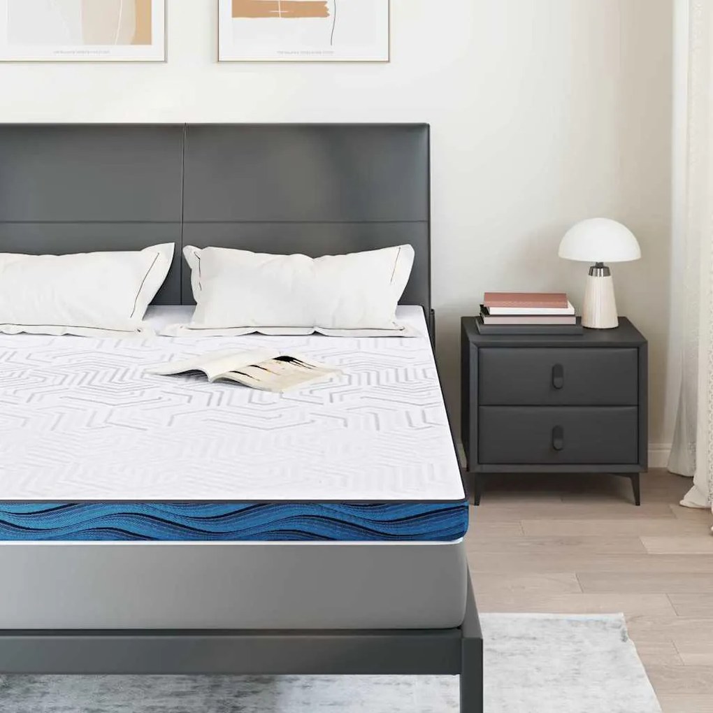 vidaXL Στρώμα επικάλυψης Λευκό 70 x 200 x 8 εκ. Υφασμα Jacquard