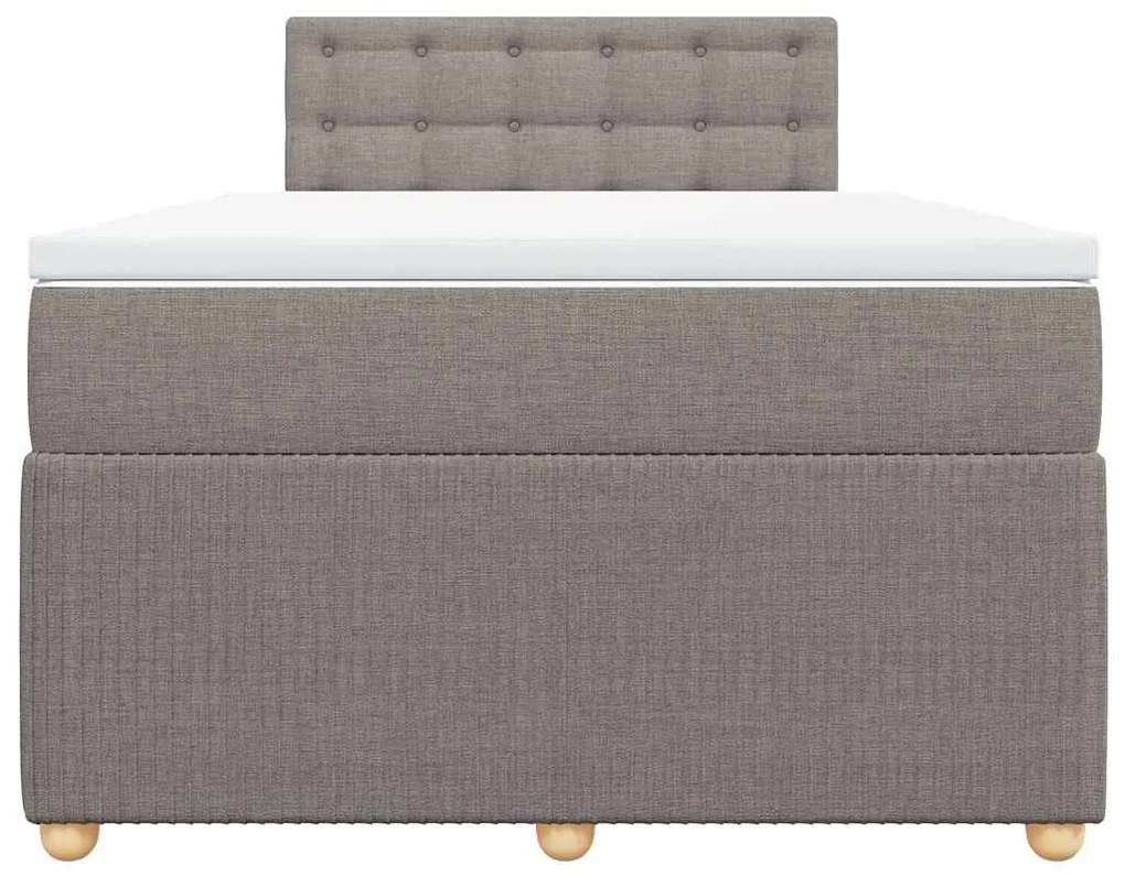vidaXL Κρεβάτι Boxspring με Στρώμα Taupe 120x200 εκ. Υφασμάτινο