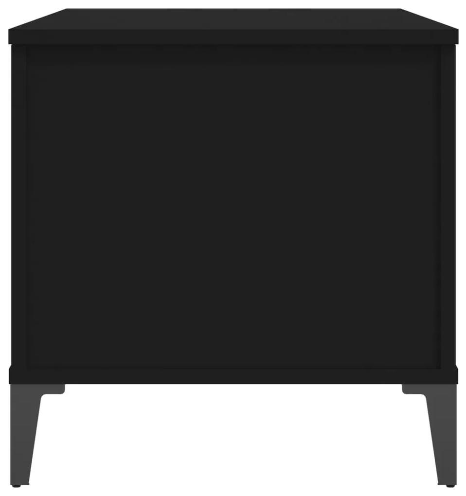 Τραπεζάκι Σαλονιού Μαύρο 90x44,5x45 εκ. Επεξεργασμένο Ξύλο - Μαύρο