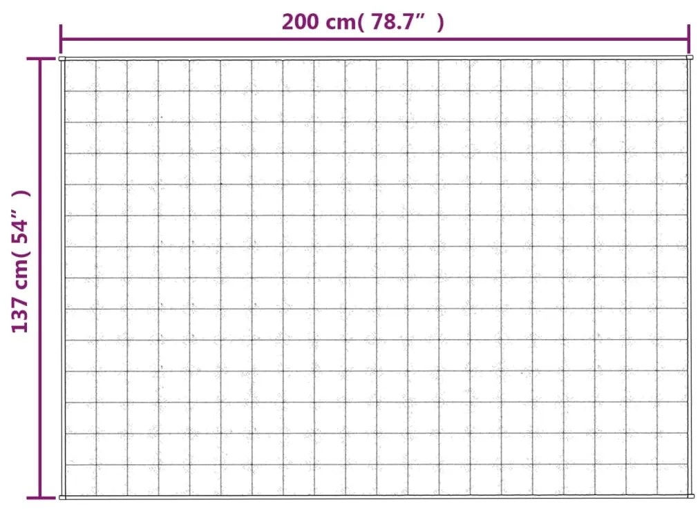 vidaXL Κουβέρτα Βαρύτητας Γκρι 137 x 200 εκ. 10 κ. Υφασμάτινη