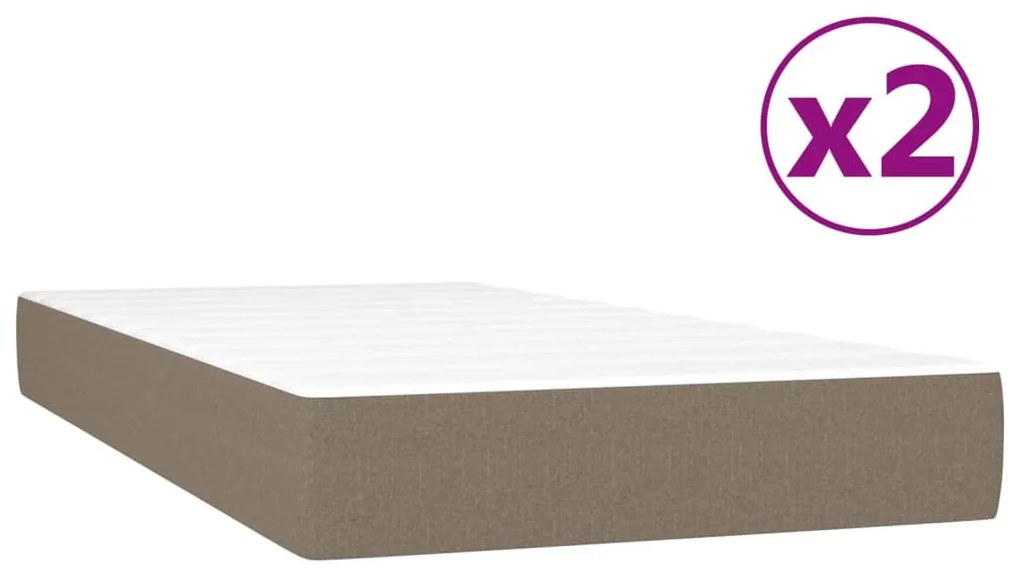 vidaXL Κρεβάτι Boxspring με Στρώμα Taupe 200x200 εκ. Υφασμάτινο