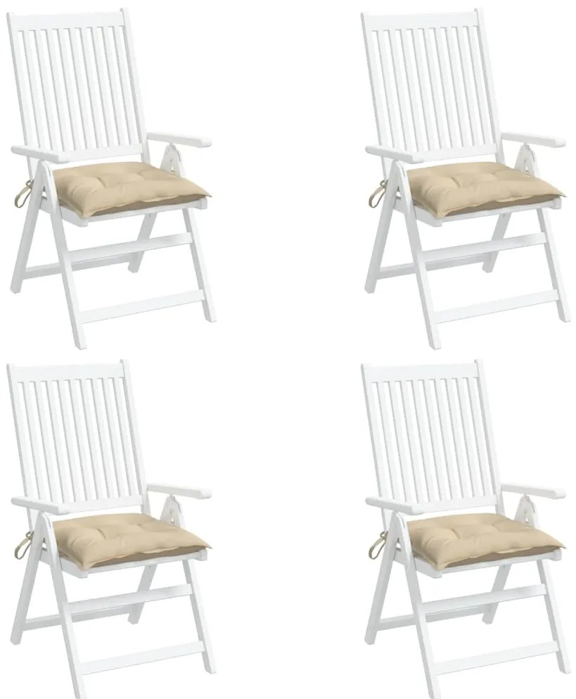 vidaXL Μαξιλάρια Παλέτας Κήπου 4 τεμ. Μπεζ 50x50x7 εκ. Oxford Ύφασμα