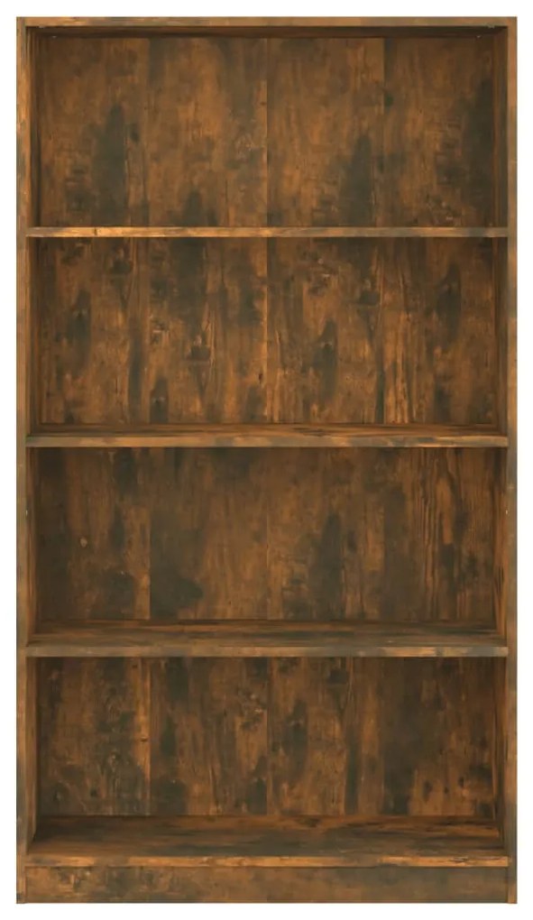 vidaXL Βιβλιοθήκη με 4 Ράφια Καπνιστή Δρυς 80x24x142 εκ. Επεξεργ. Ξύλο