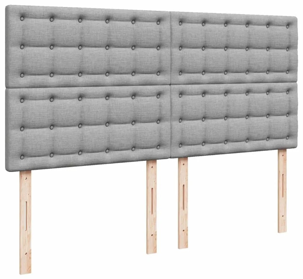 Κρεβάτι Boxspring με Στρώμα Ανοιχτό Γκρι 180x200 εκ. Υφασμάτινο - Γκρι