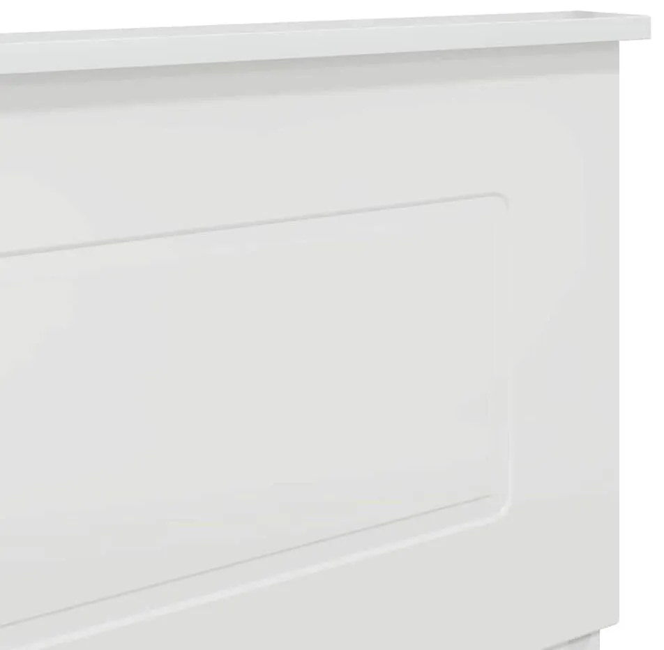 vidaXL Κεφαλάρι με κεφαλάρι Λαμπερό Λευκό 200 cm Επεξεργασμένο ξύλο