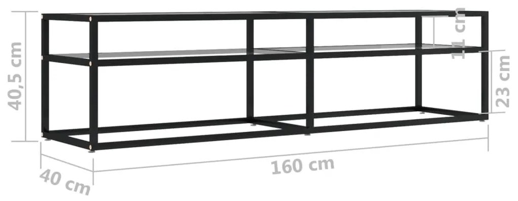 Έπιπλο Τηλεόρασης Διαφανές 160 x 40 x 40,5 εκ. από Γυαλί Ασφαλ. - Διαφανές