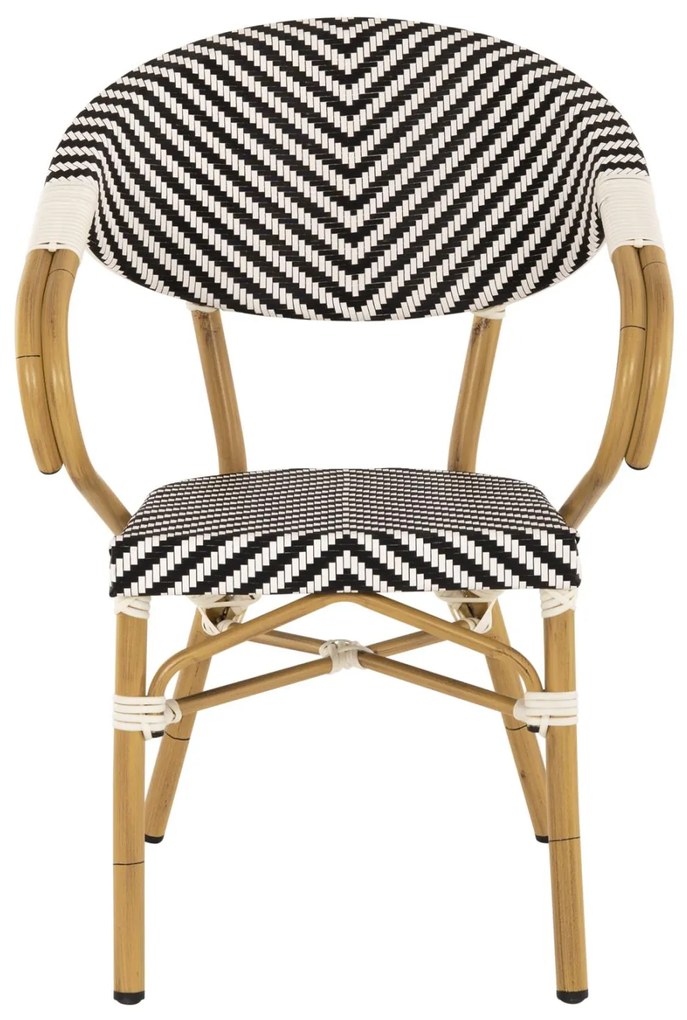 Καρέκλα - Πολυθρόνα C5861.01 Bamboo Look Μαύρο - Λευκό 57x55x82 εκ. 57x55x82 εκ.