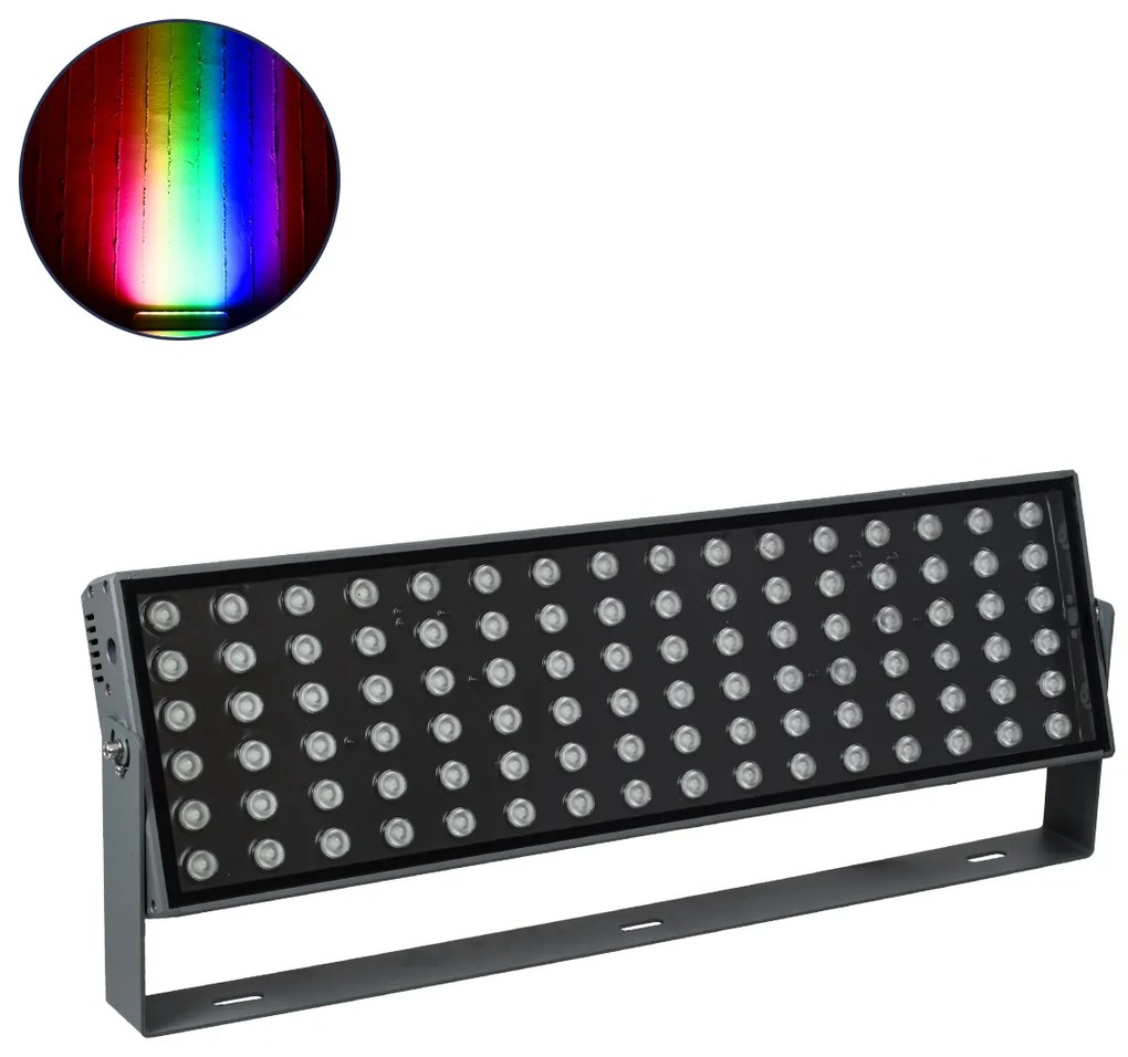 90561 GloboStar® GLOBOSTAR® FLOOD-ZANA 90561 Προβολέας Σποτ Wall Washer LED 200W 17000lm 30° DC 24V Αδιάβροχο IP65 RGBW DMX512 Dimmable - Γκρι Ανθρακί - Μ70 x Π29 x Υ10cm - 3 Χρόνια Εγγύηση