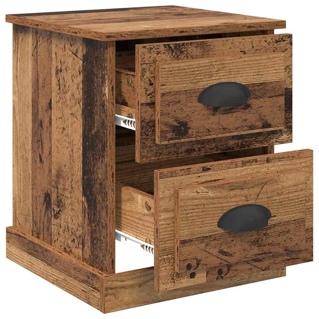 vidaXL Κομοδίνο 2 pcs Παλαιό ξύλο 39 x 39 x 47.5 εκ Επεξεργασμένο ξύλο