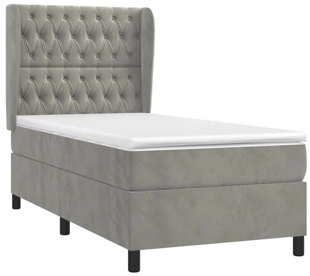 ΚΡΕΒΑΤΙ BOXSPRING ΜΕ ΣΤΡΩΜΑ ΑΝΟΙΧΤΟ ΓΚΡΙ 80X200 ΕΚ. ΒΕΛΟΥΔΙΝΟ 3129357