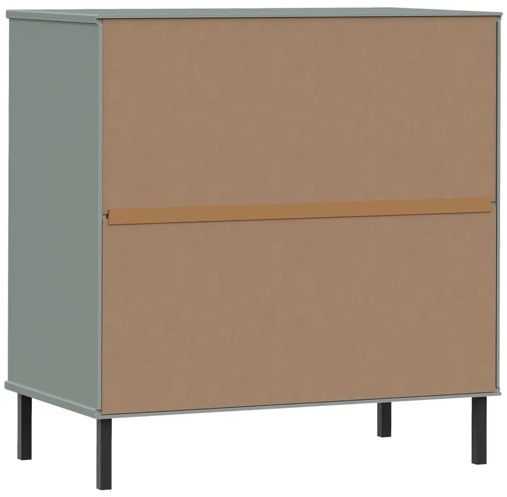 vidaXL Ντουλάπι OSLO με 3 Συρτάρια Γκρι 77x40x79,5 εκ. Μασίφ Ξύλο