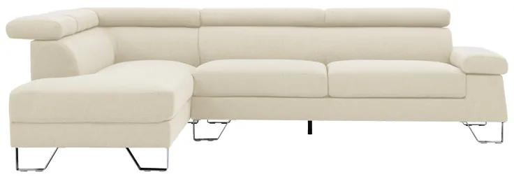 Γωνιακός καναπές Gracious pakoworld αριστερή γωνία ύφασμα μπεζ 257x178x86εκ